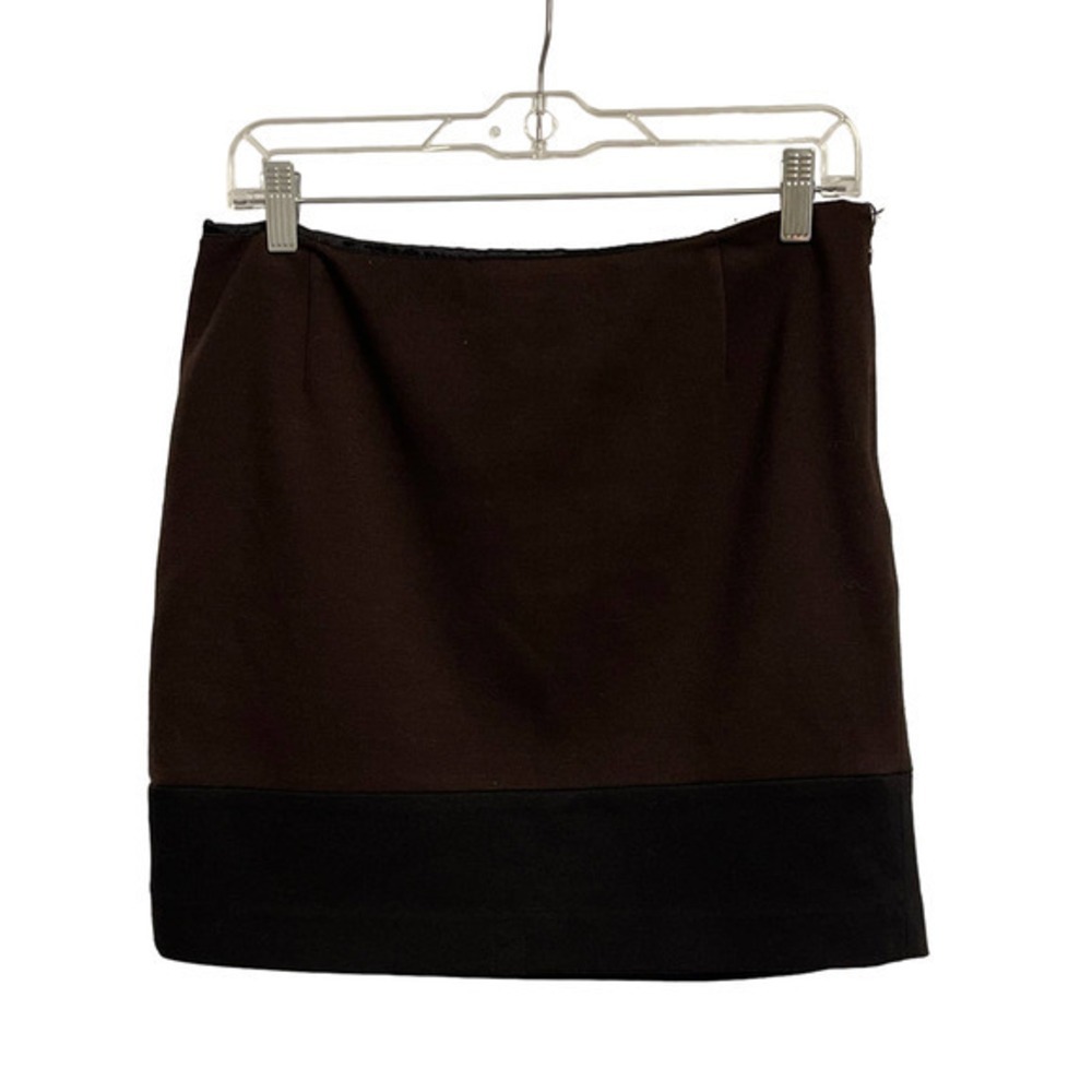 Tahari Women‎ Brown Black Colorblock Mini Skirt M80K3302 Size 10